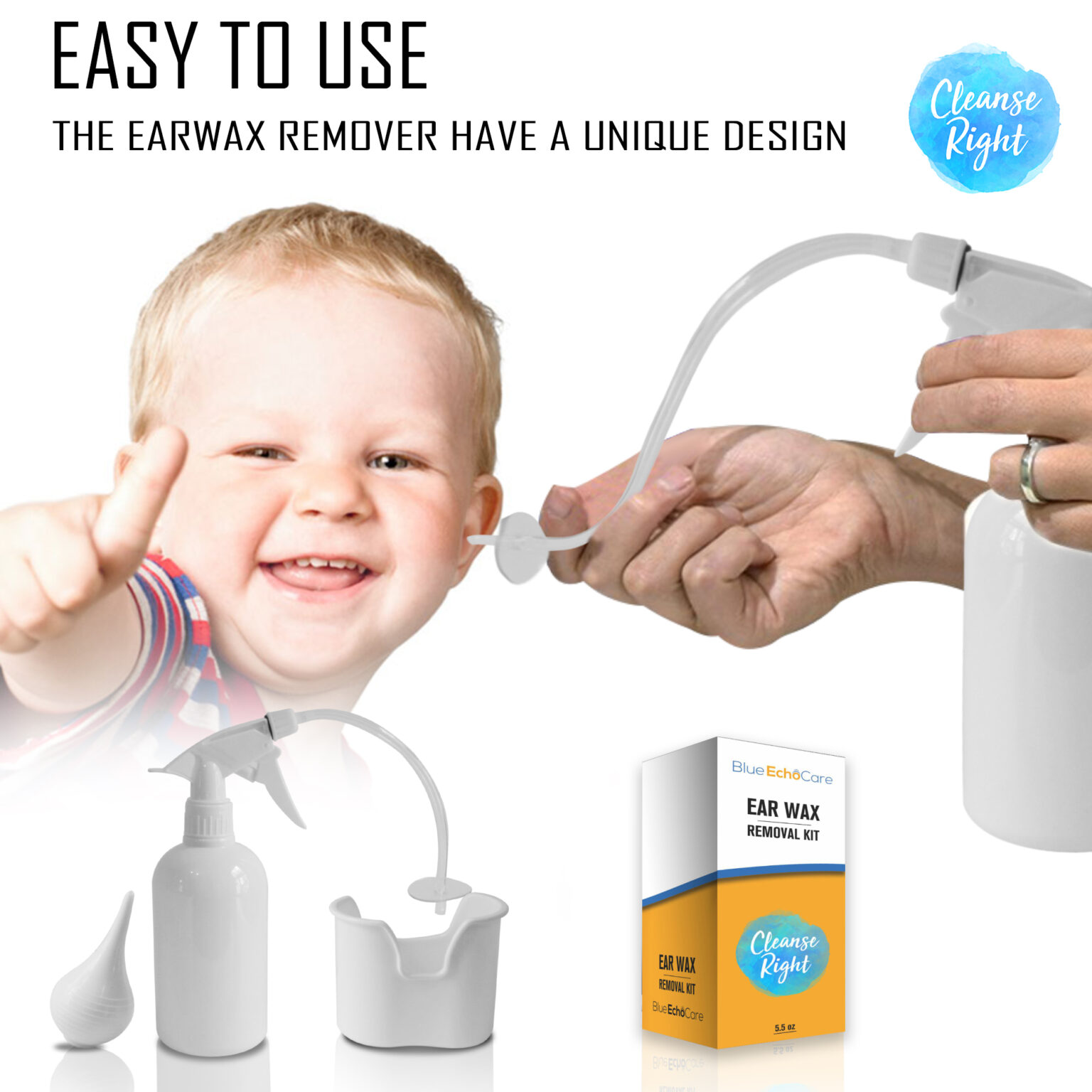 Ear Wax Removal Kit with USA MADE, Reusable, Dishwasher Friendly TIPS