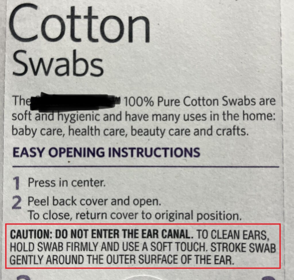 cotton swabs don't work for ear wax removal, there is even a warning on the box!