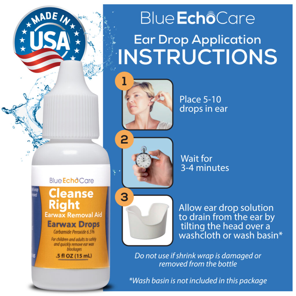 Cleanse Right Ear Wax Drops, USA Made Ear Wax Removal Drops, 1 Bottle of .5OZ, to Remove Earwax